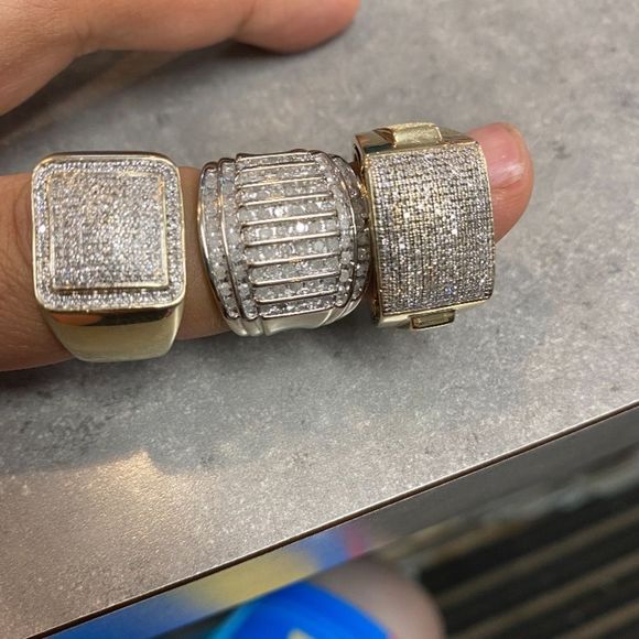 Real 10K White Gold & REAL Diamond Ring Size 7 - Picture 2 of 4